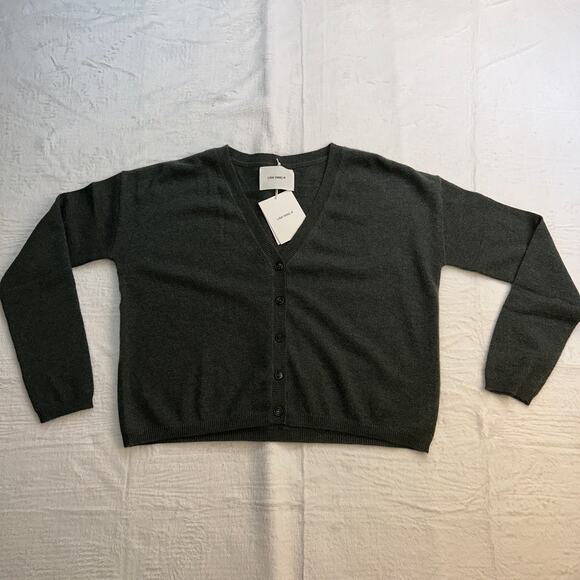 Lisa Yang Abby Cardigan Button V Neck 100% Cashmere Olive Green Size 0 XS NWT - Picture 9 of 16